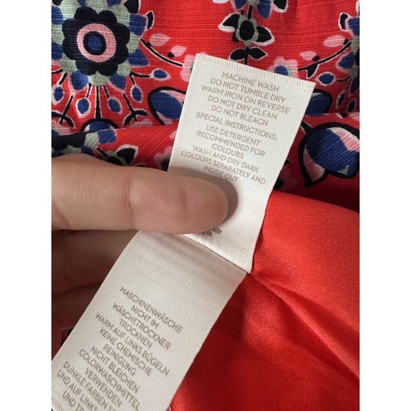 BODEN Red Blue Pop Floral Modern Pencil Skirt 14P 14 Petite High Waisted Womens - Picture 6 of 7